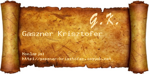 Gaszner Krisztofer névjegykártya